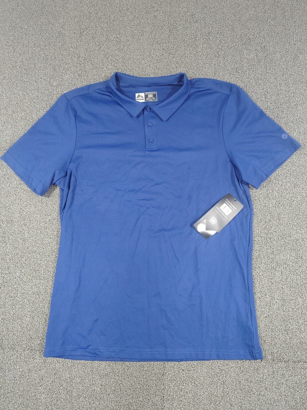 NWT RBX Golf Men's Size M Short Sleeve 3-Button Collar Polo Shirt Navy Blue